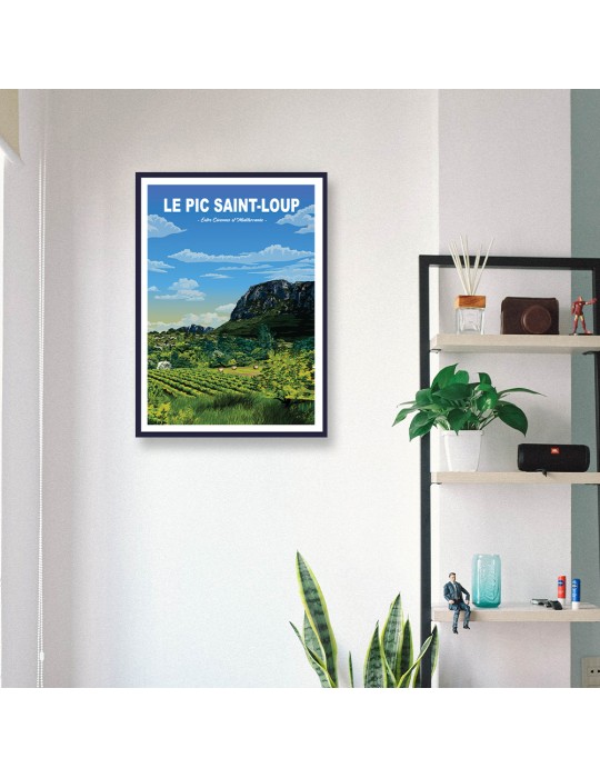 Le Pic Saint-Loup – Poster affiche – image encadrée