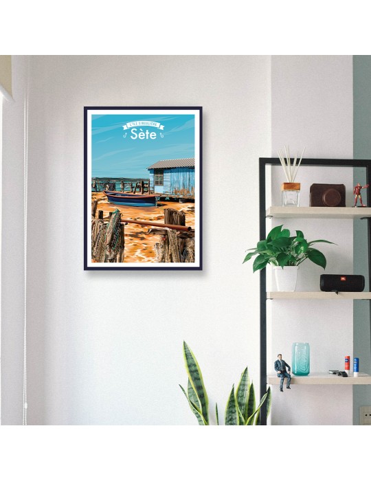 Sète - L'île Singulière– Poster affiche – image encadrée