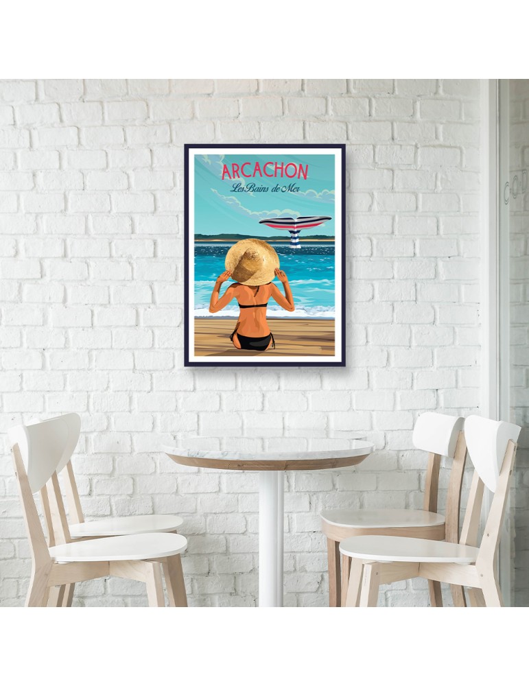 Arcachon Les Bains de Mer – Poster affiche – image encadrée