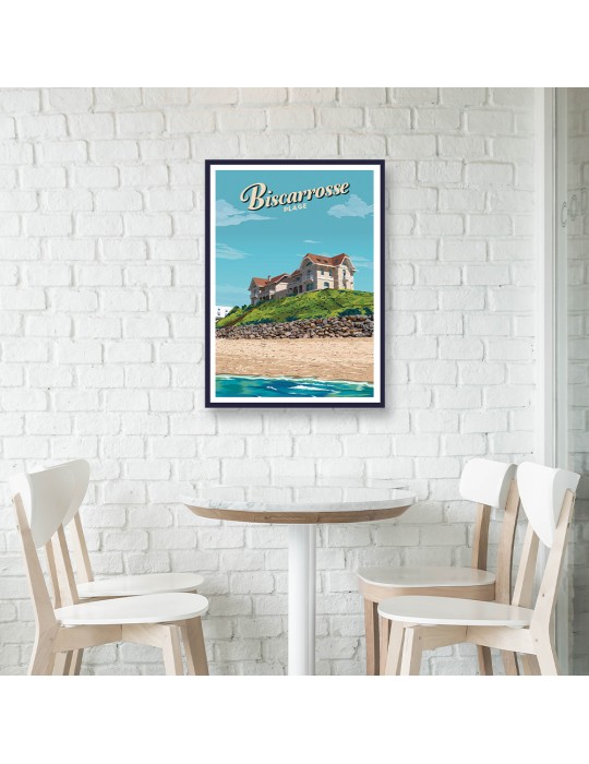 Biscarrosse plage maison – Poster affiche – image encadrée