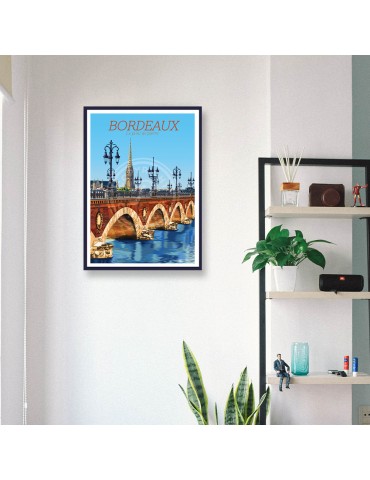 Bordeaux Pont de pierre – Poster affiche – image encadrée 2