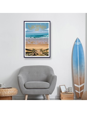 Lacanau surf beach – Poster affiche – image encadrée 2