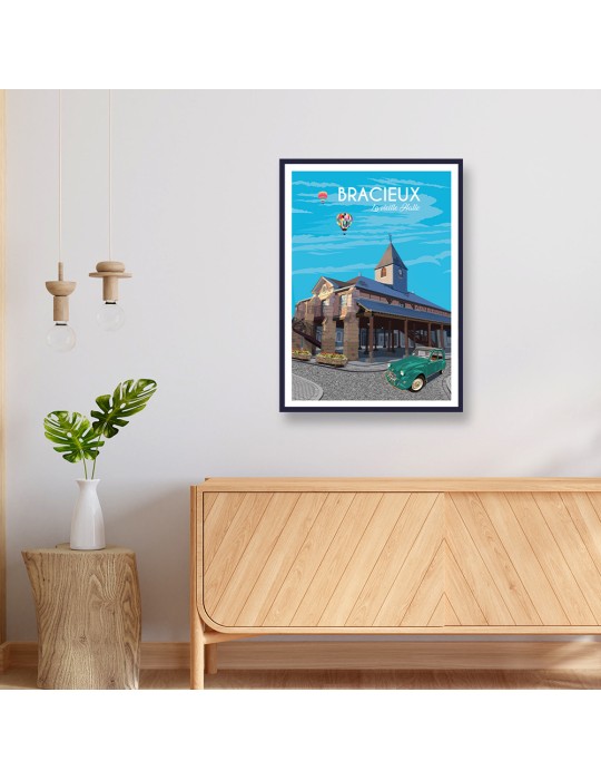 Vieille Halle de Bracieux – Poster affiche – image encadrée