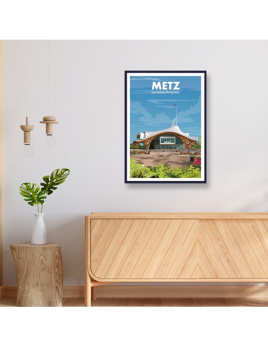 Metz Centre Pompidou – Poster affiche – image encadrée