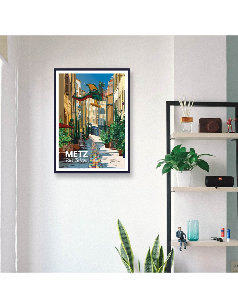 Metz - Rue Taison – Poster affiche – image encadrée