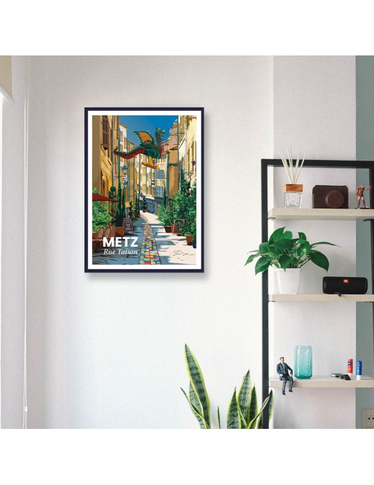 Metz - Rue Taison – Poster affiche – image encadrée