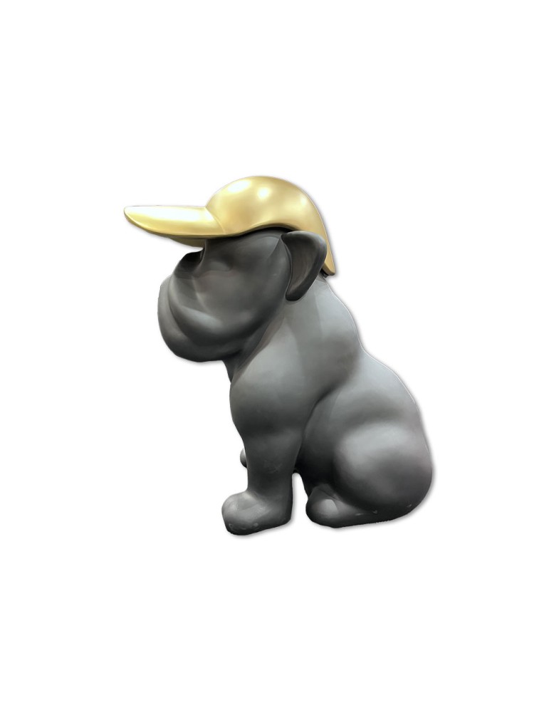 Chien GF Noir mat / Or - 04.706 - H : 90 cm