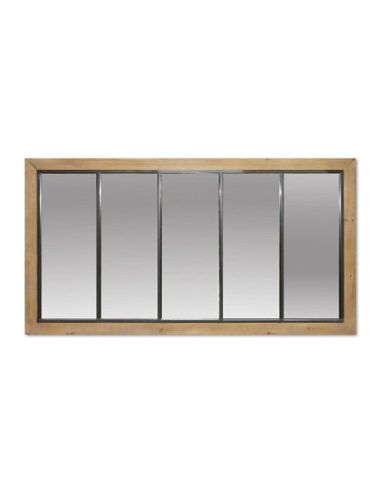 Miroir bois et métal - 52.013