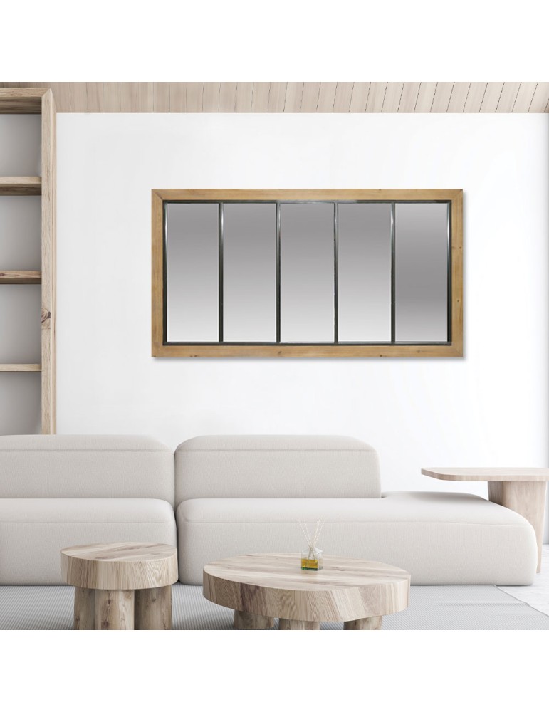 Miroir bois et métal - 52.013