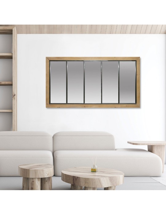 Miroir bois et métal - 52.013