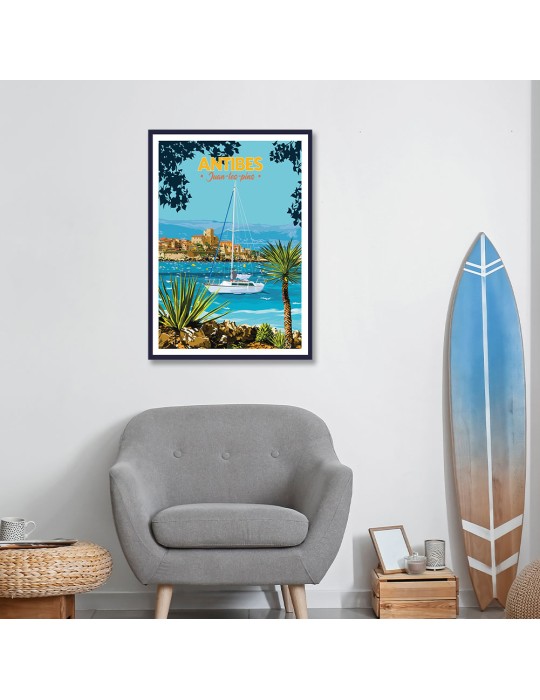 Antibes Jouan-les-pins – Poster affiche – image encadrée
