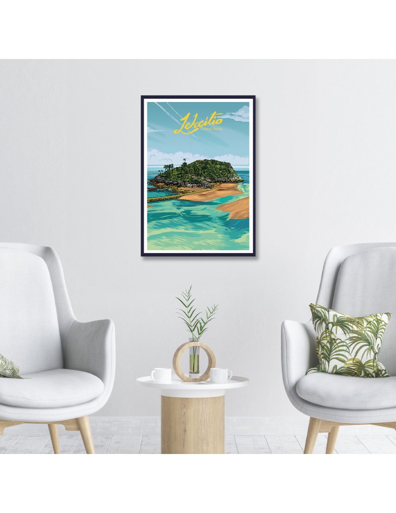 Lekeitio Euskal Herria – Poster affiche – image encadrée