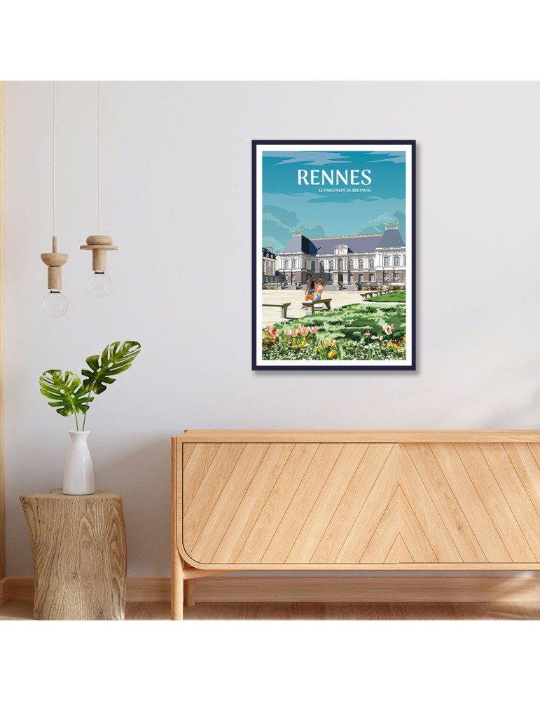 Rennes Le Parlement de Bretagne – Poster affiche – image encadrée