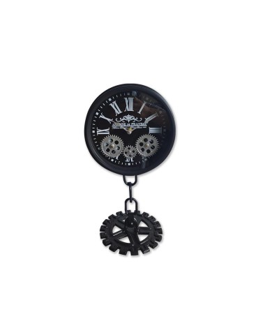 Lot de deux horloges à engrenages avec verre – 08.056 – 21x17x38 cm