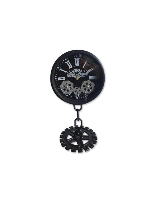 Lot de deux horloges à engrenages avec verre – 08.056 – 21x17x38 cm