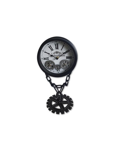 Lot de deux horloges à engrenages avec verre – 08.057 – 21x17x40 cm