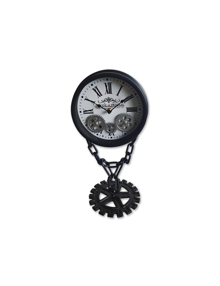 Lot de deux horloges à engrenages avec verre – 08.057 – 21x17x40 cm