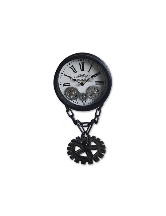 Lot de deux horloges à engrenages avec verre – 08.057 – 21x17x40 cm