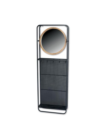 Meuble d'entrée en métal avec miroir et patères – 52.004 – 54x16x160