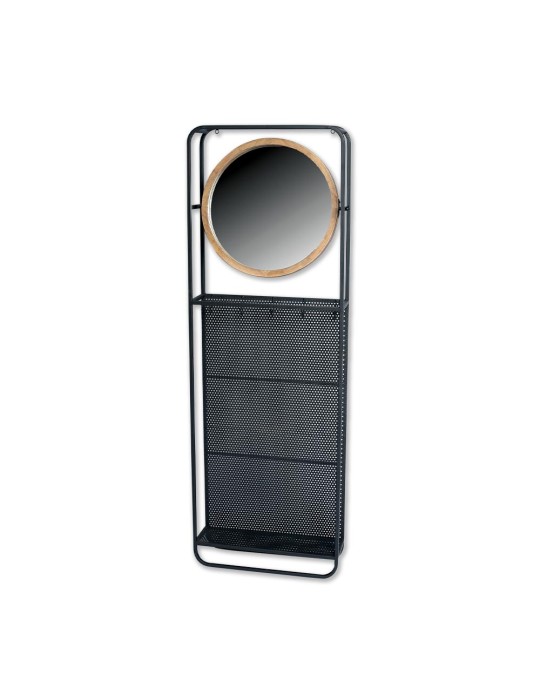Meuble d'entrée en métal avec miroir et patères – 52.004 – 54x16x160