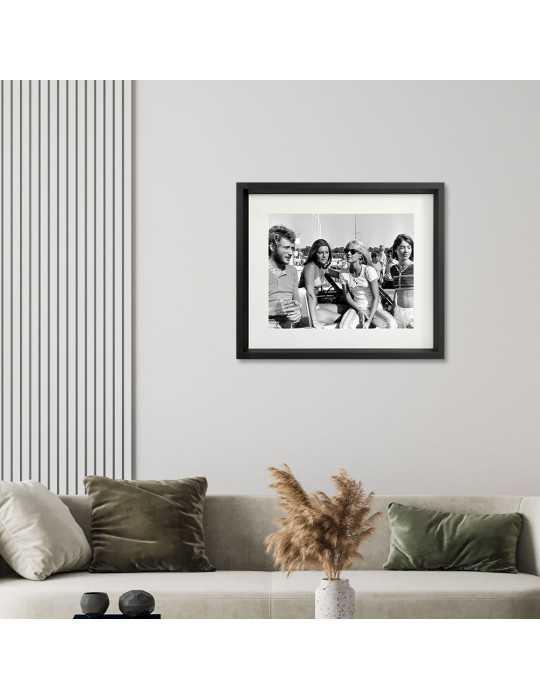J.Hallyday, Sheila, S.Vartan & F.Hardy – Prestige – image encadrée