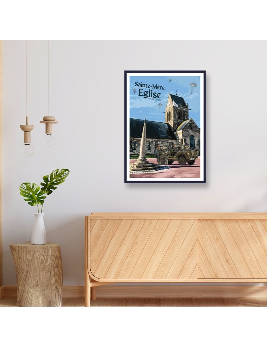 Sainte-Mère Eglise – Poster affiche – image encadrée