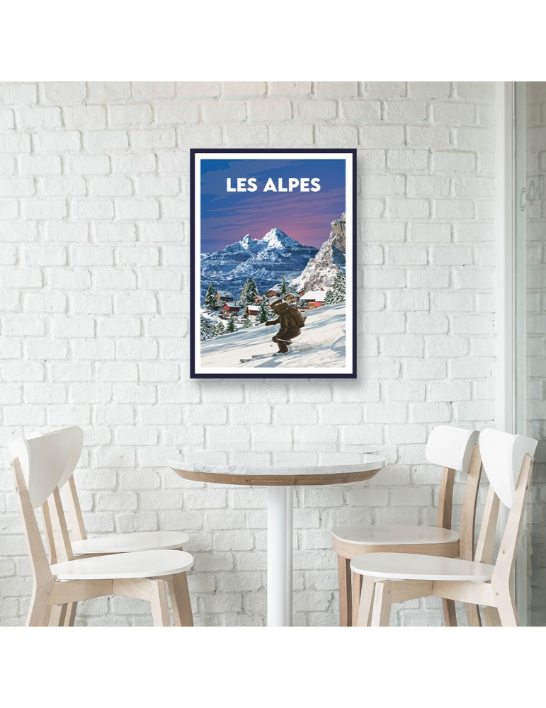 Les Alpes – Poster affiche – image encadrée
