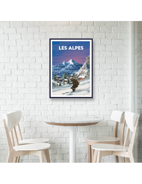 Les Alpes – Poster affiche – image encadrée