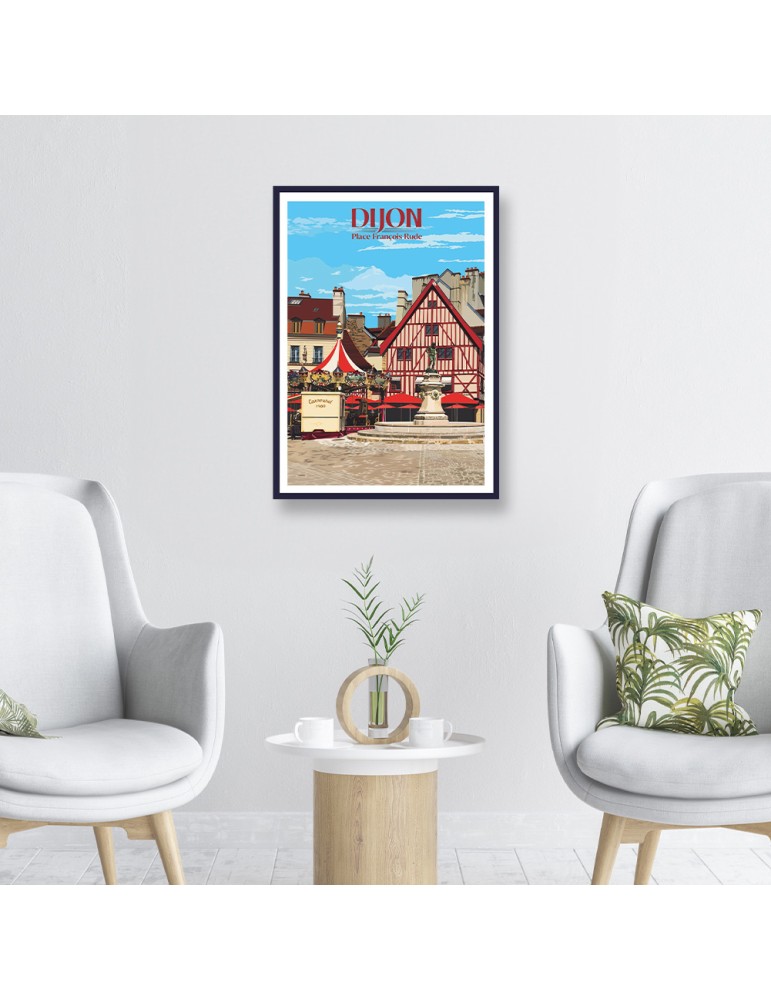 Dijon – Poster affiche – image encadrée
