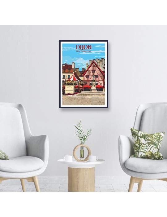 Dijon – Poster affiche – image encadrée
