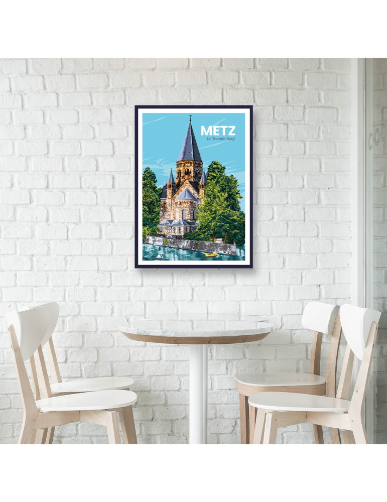 Metz Le Temple Neuf – Poster affiche – image encadrée