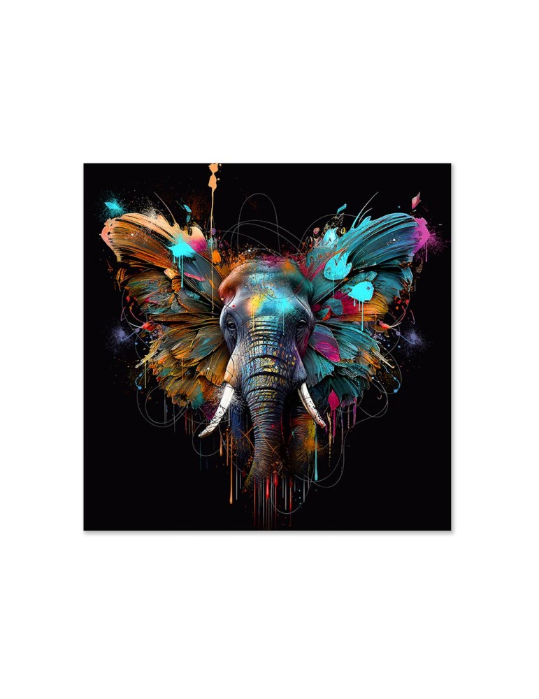 Impression sur verre – Eléphant Color