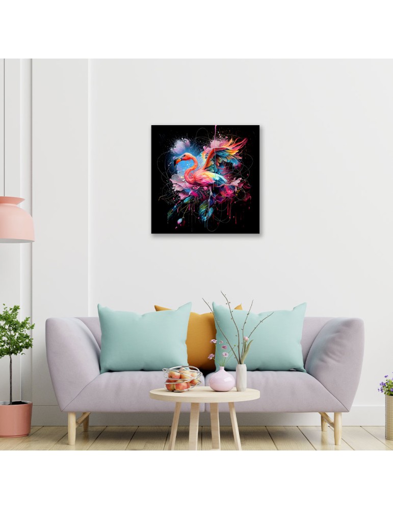 Impression sur verre – Flamant rose Color