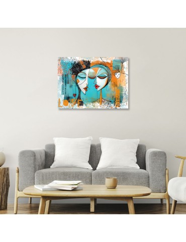 2 Amoureux Cubisme Turquoise – Romaric 2