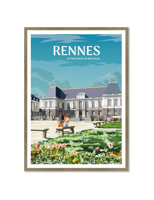 Rennes Le Parlement de Bretagne – Poster affiche – image encadrée