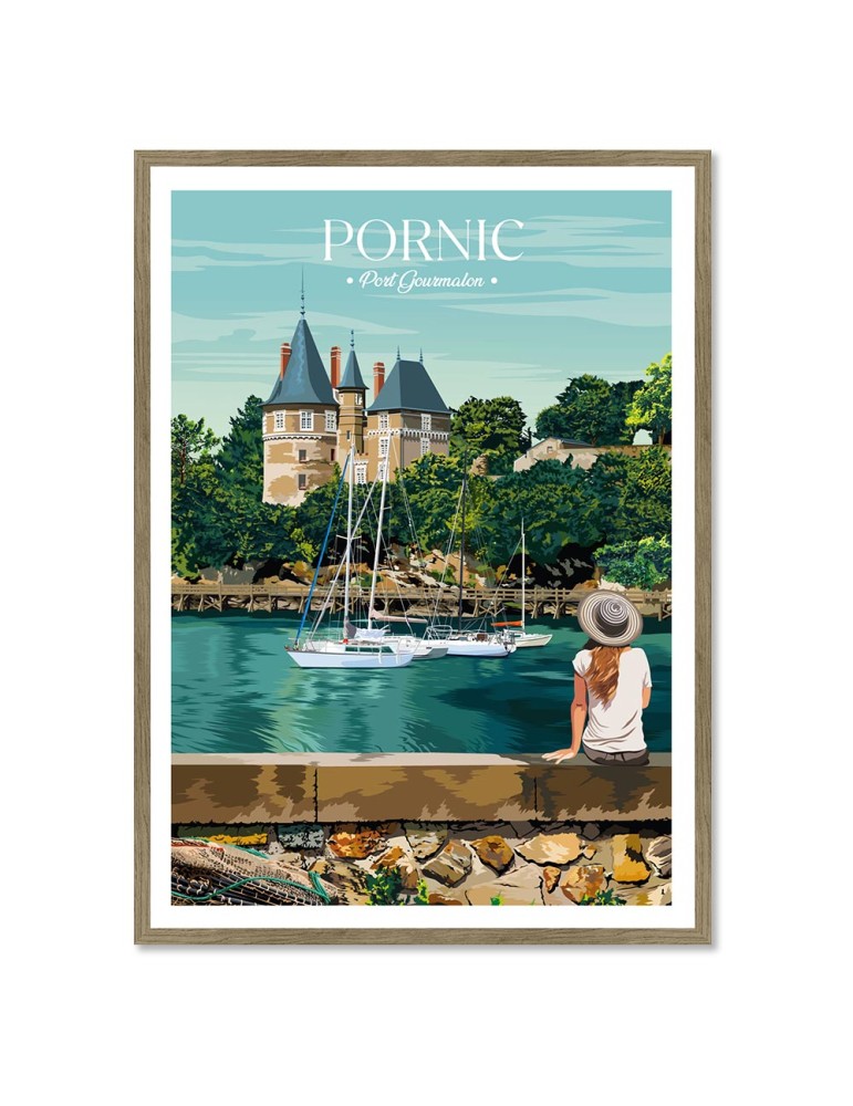 Pornic "Port Gourmalon" – Poster affiche – image encadrée