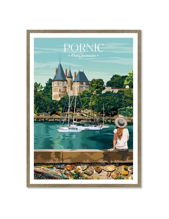 Pornic "Port Gourmalon" – Poster affiche – image encadrée