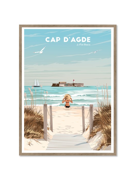 Cap d'Agde – Poster affiche – image encadrée