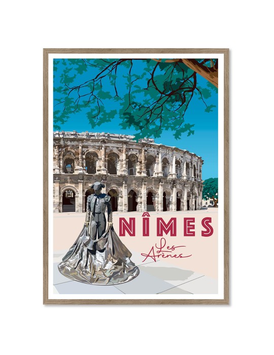 Nîmes – Poster affiche – image encadrée