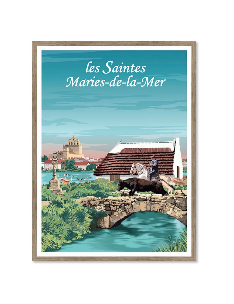 Saintes Maries-de-la-Mer – Poster affiche – image encadrée