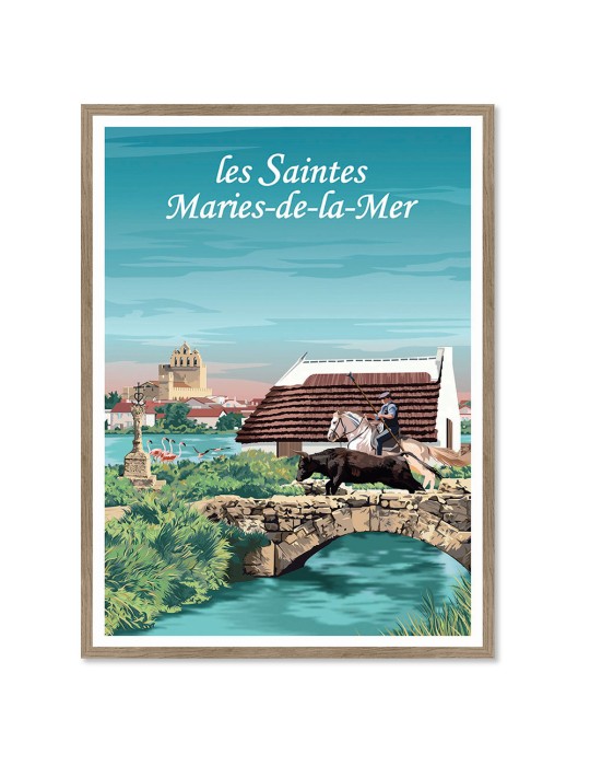 Saintes Maries-de-la-Mer – Poster affiche – image encadrée
