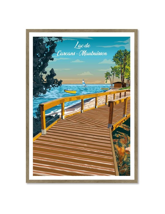 Maubuisson Lac de Carcans – Poster affiche – image encadrée
