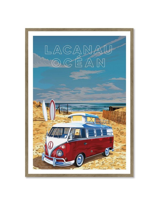 Lacanau Océan – Poster affiche – image encadrée