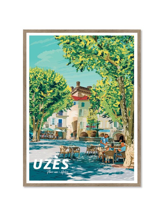 Uzès – Poster affiche – image encadrée
