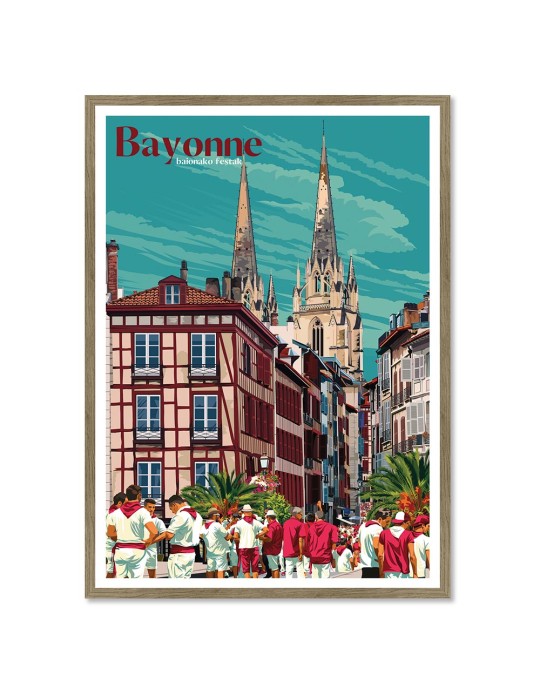 Bayonne Baionako festak – Poster affiche – image encadrée