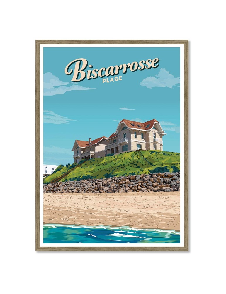 Biscarrosse plage maison – Poster affiche – image encadrée