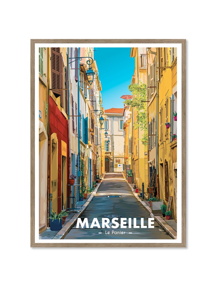 Marseille le panier – Poster affiche – image encadrée