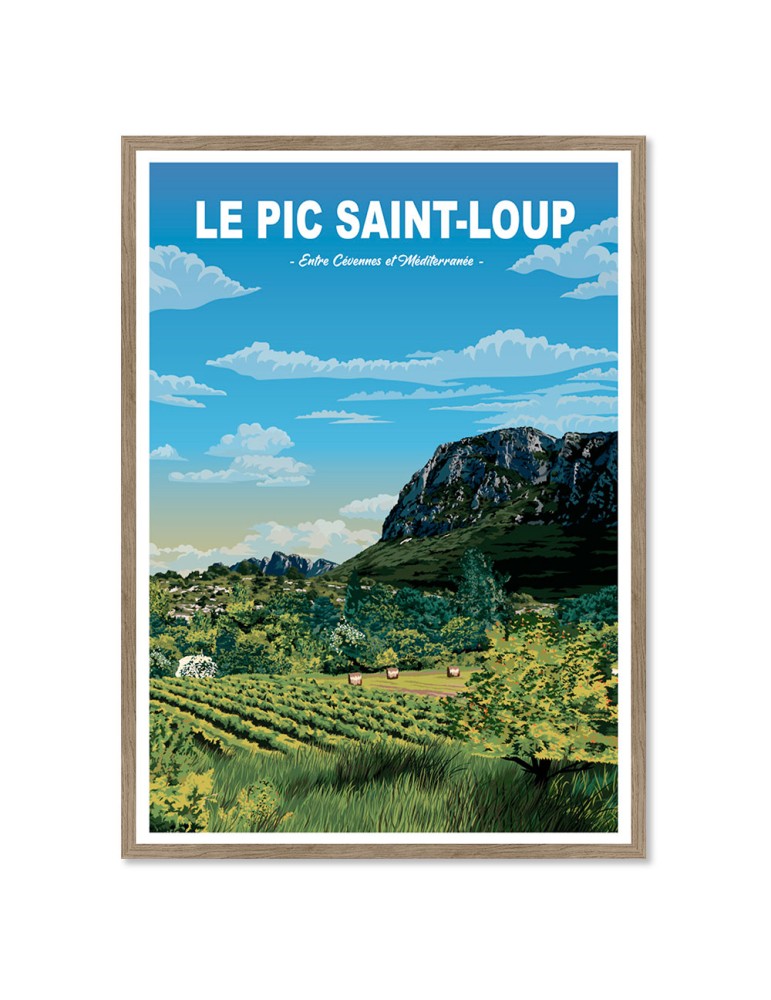 Le Pic Saint-Loup – Poster affiche – image encadrée