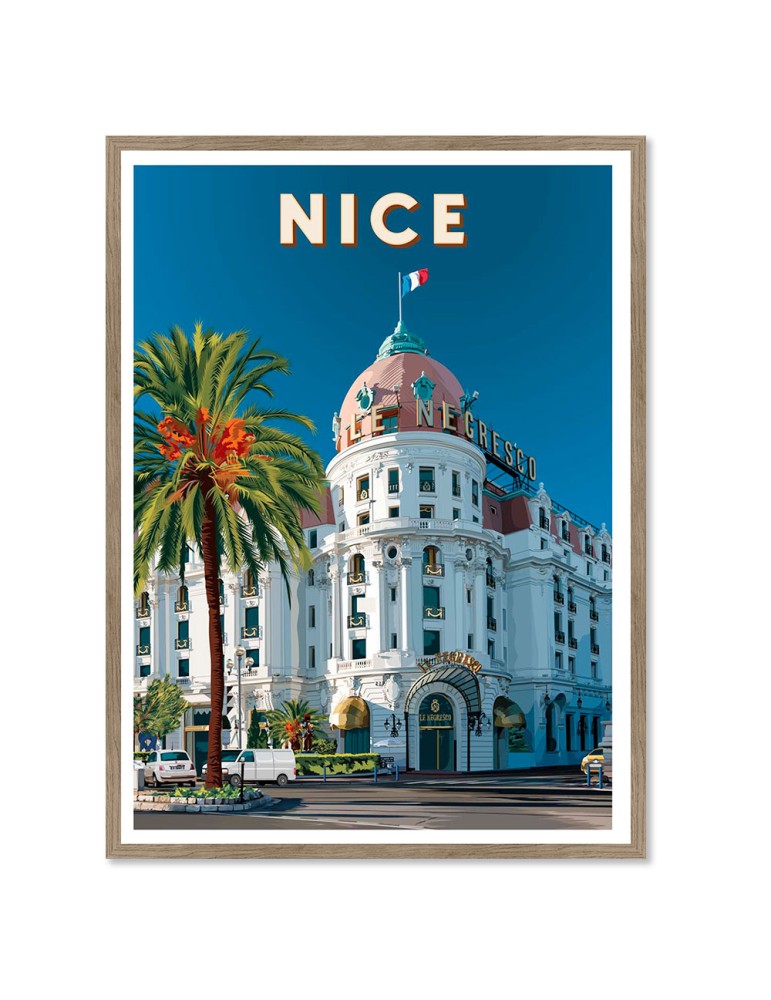 Nice "Le Negresco" – Poster affiche – image encadrée