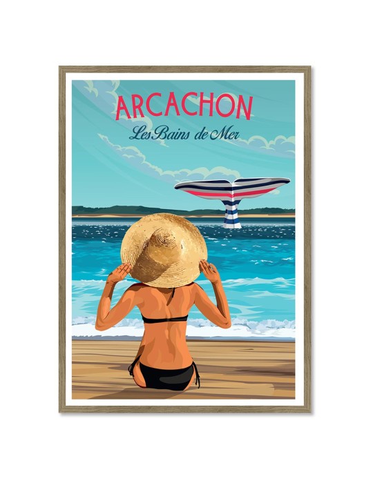 Arcachon Les Bains de Mer – Poster affiche – image encadrée
